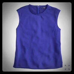 J.CREW 365 SLEEVLESS RUFFLE BLOUSE